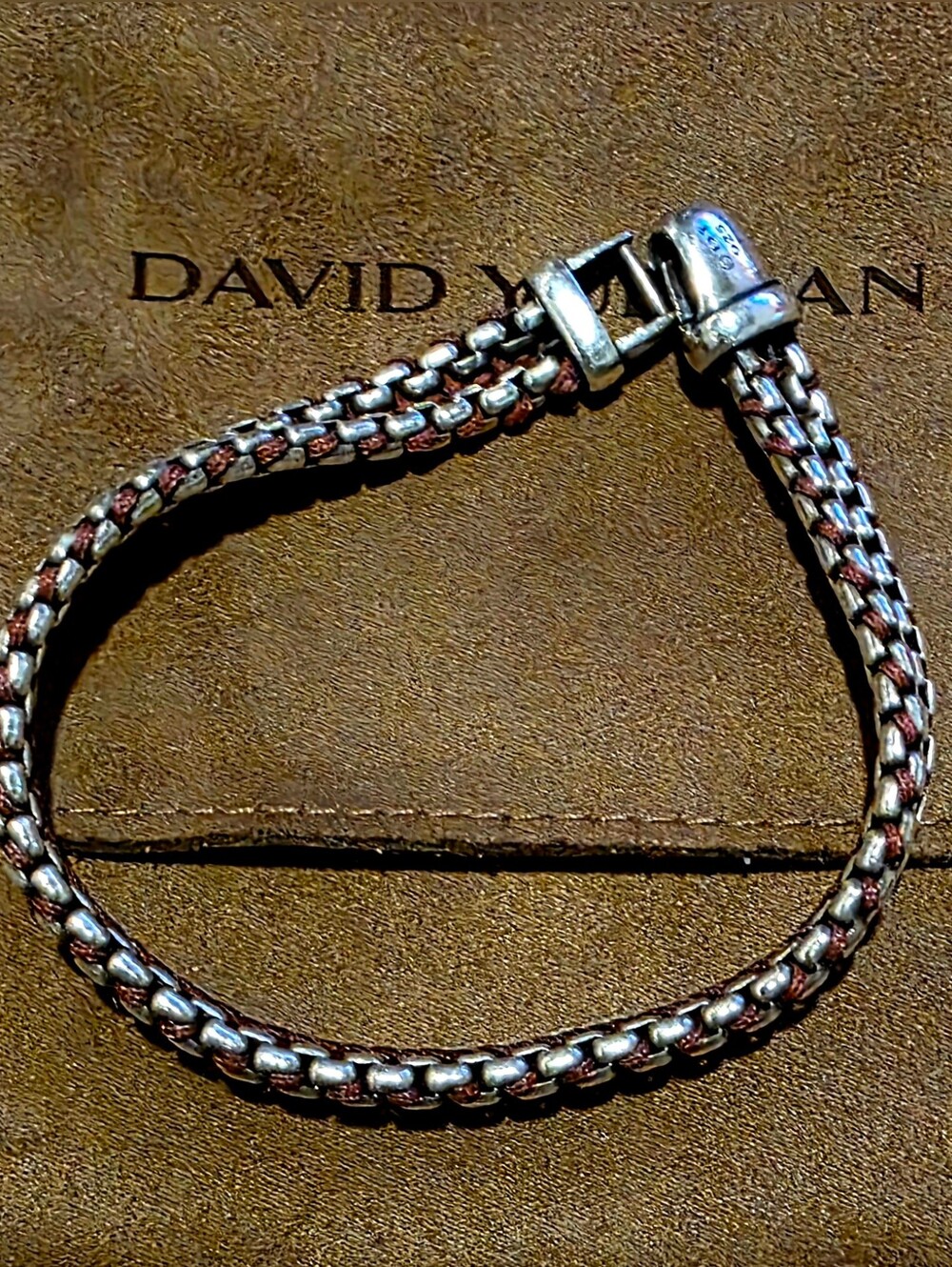 David Yurman Box Chain Bracelet With Red Nylobw9veb Into Iy